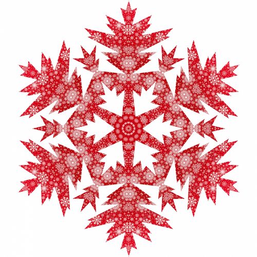 Red Beautiful Snowflake