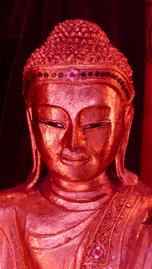 Red Buddha Statuette Figurine