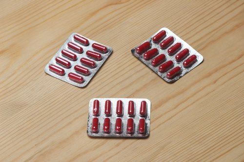 red capsule  blister pack  care
