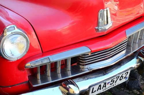 red car old automobile