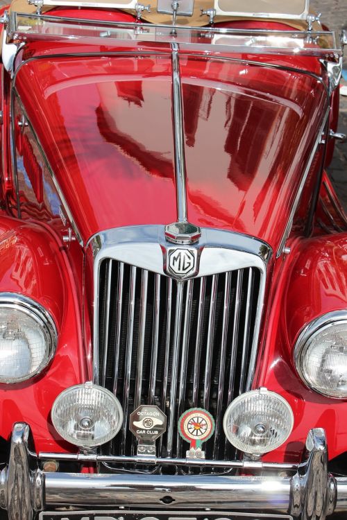 red car vintage bumper