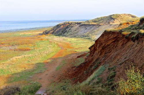 red cliffs wadden sea north sea
