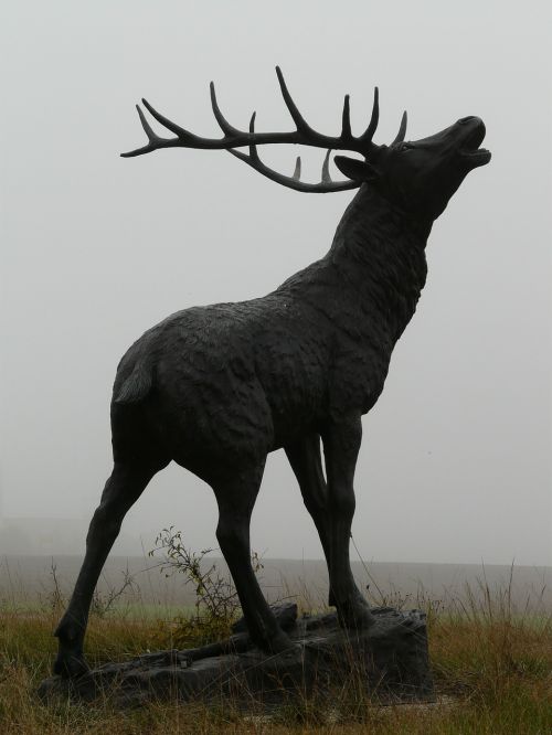red deer bronze statue hirsch