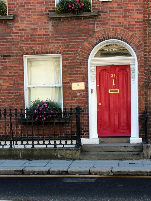 red door apartment entrance