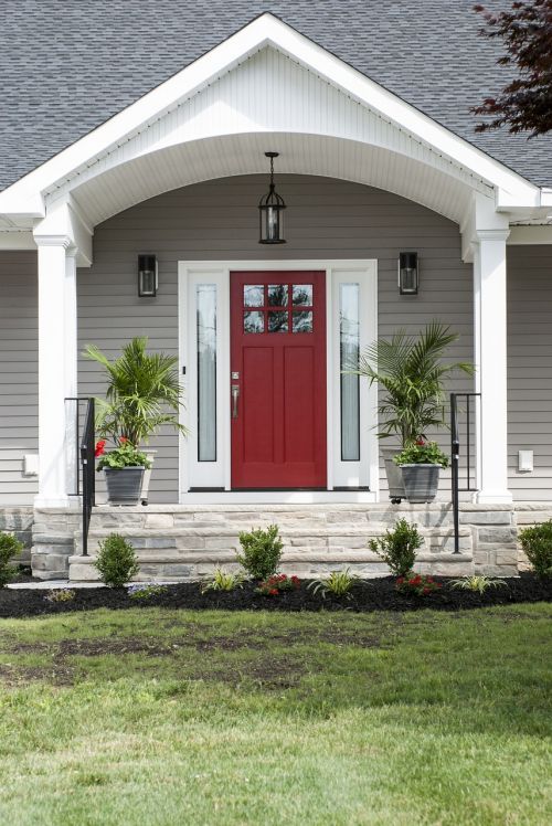 red door porch exterior