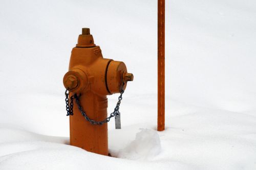 Red Fire Hydrant In Snow