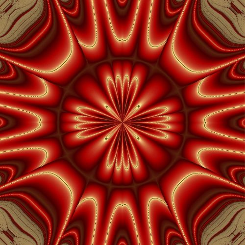 Red Fractal Kaleidoscope