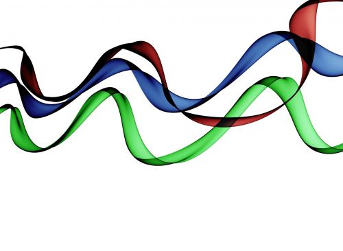 Red, Green &amp; Blue Ribbon Twirls