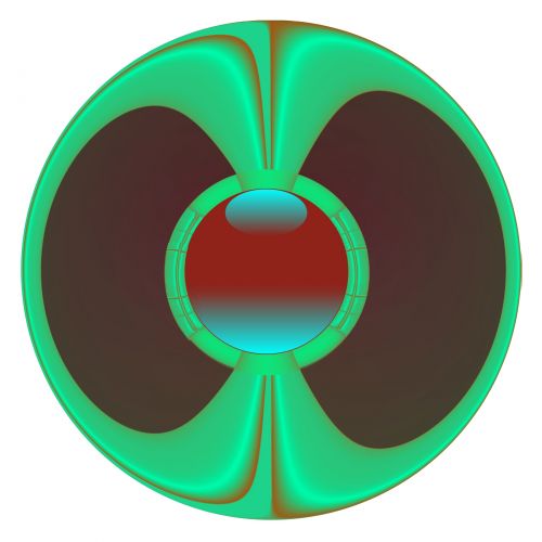 Red Green Glassy Button