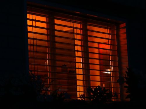 red light window dusk