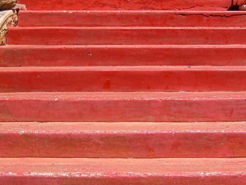 Red Painted Steps