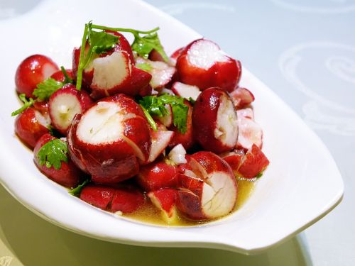 red radish cold dish vegetable