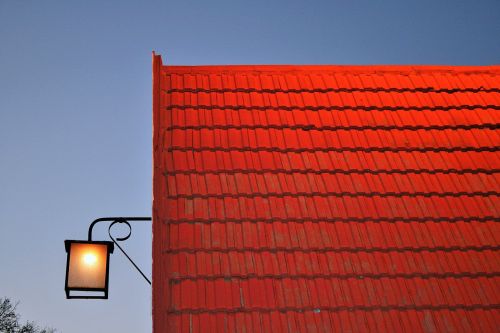 Red Roof And Lamp