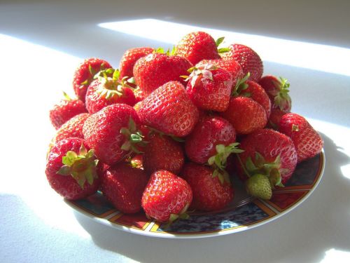 red strawberry earth fruit food