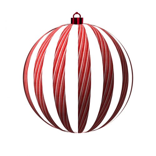 Red Striped Christmas Ball