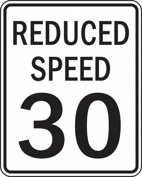 reduce speed sign