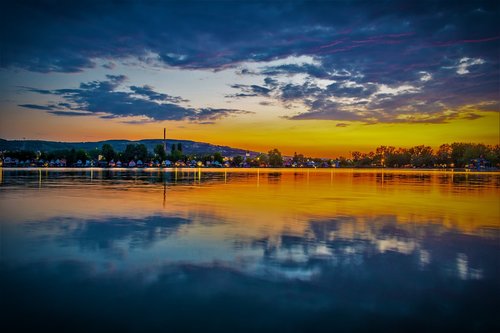 reflection  lake  sunset
