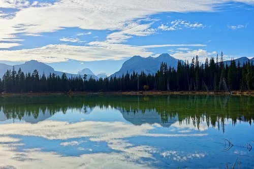 reflection  lake  mountains