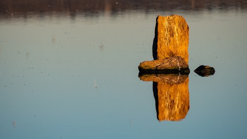 reflection  water  stones