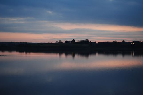 reflection dusk lake