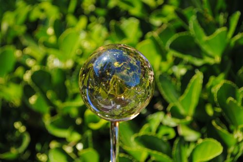 reflection in a ball garden of the sambucs reflection and light