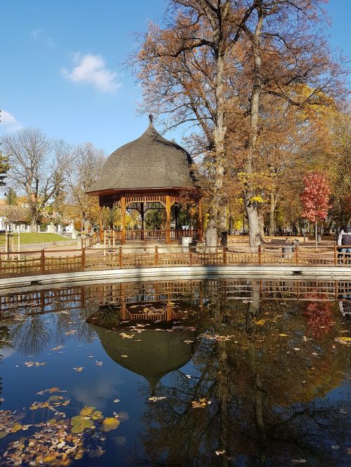 reflections in park autumn landscape reflections on water