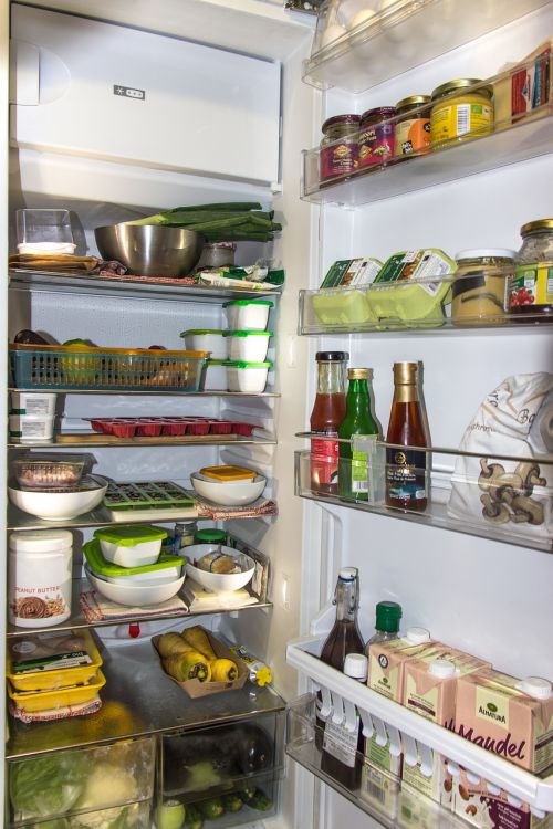 refrigerator icebox food