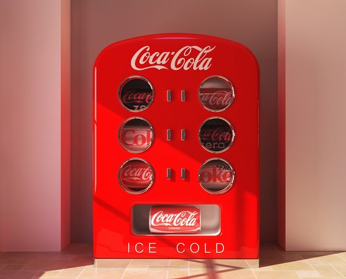 refrigerator  red  soda