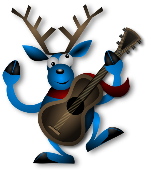 reindeer dancing guitar