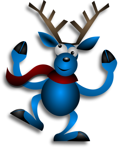 reindeer dancing blue