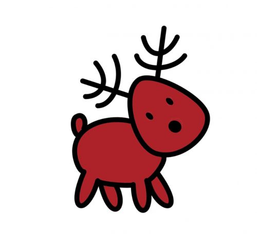 reindeer drawing winter