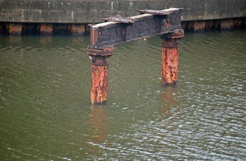 Remnant Of Old Bridge In Lagoon