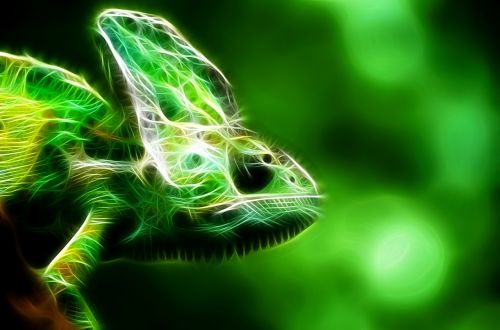 reptile fractal green