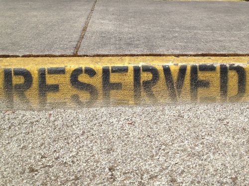 reserved parking sign