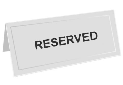 reserved sign reservation restaurant