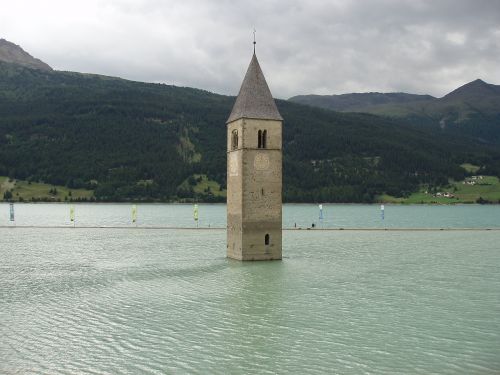 reservoir reschensee steeple