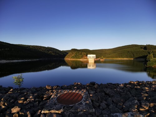 reservoir  lake water  mirroring