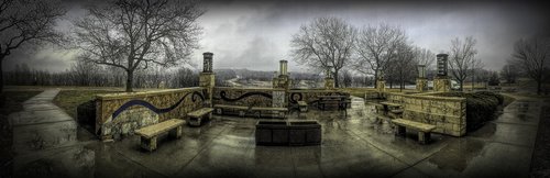 rest stop  panorama  grunge