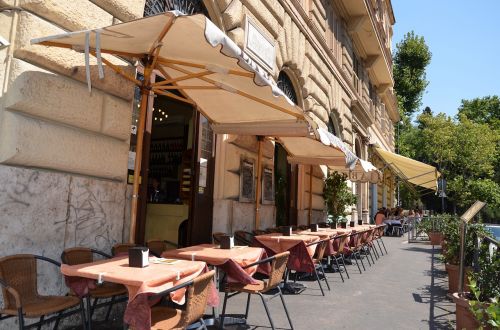 restaurant coffee shop umbrellas