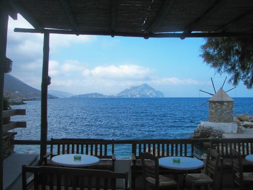 restaurant terrace cyclades