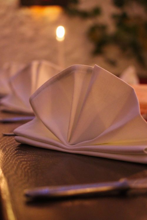 restaurant napkin covered