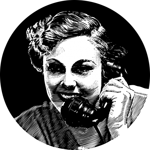 retro telephone woman
