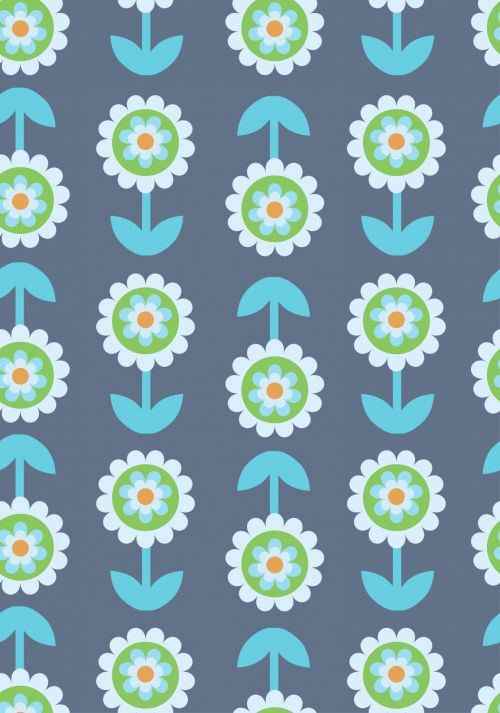 Retro Flowers Wallpaper Pattern