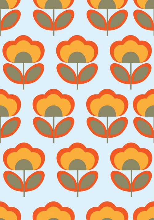 Retro Flowers Wallpaper Seamless