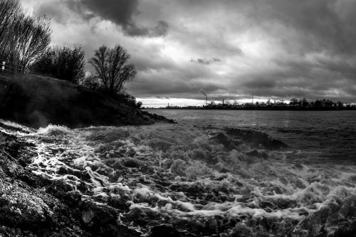 rhine water sunset