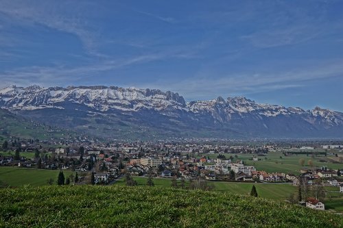 rhine valley  switzerland  cross mountains