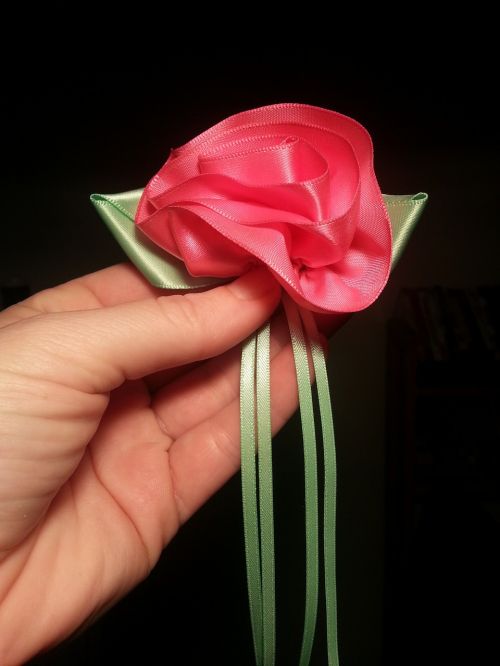 ribbon rose sewing