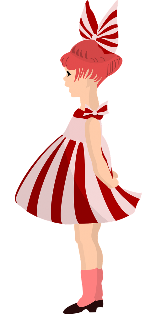 ribbon girl red dress