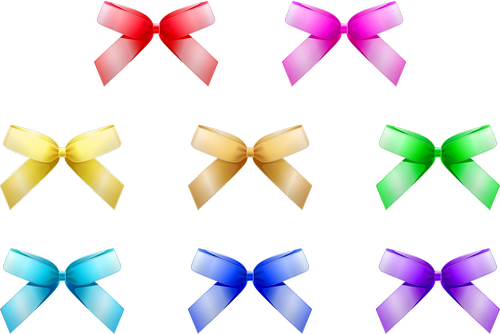 ribbons  bows  colorful