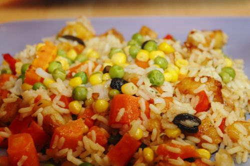 rice vegetables rice ladle